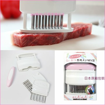 asdfkitty*義春刃物-粉紅色不鏽鋼雙排斷筋器22針-U型刀刃設計.較硬的筋也能輕鬆斬斷-日本製