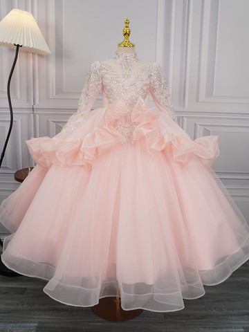 【柔軟舒適面料】高端洋氣女童公主裙小女孩生日宴會禮服兒童主持人鋼琴演奏演出服