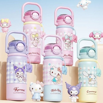 ✨臺灣出貨✨爆款保溫杯HelloKitty兒童學生便攜大容量吸管杯可愛卡通水杯HZNP