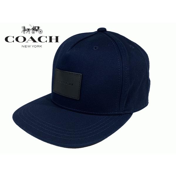 COACH コーチ キャップ F33774 NAVY ロゴプレート付き ネイビー