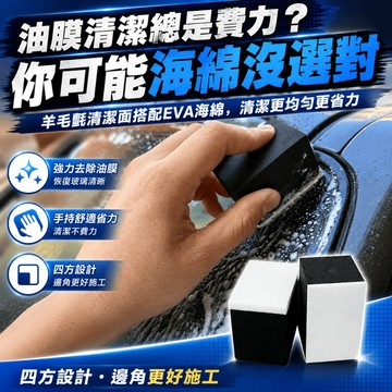 【現貨⚡️速出】 A.O 玻璃油膜清潔海綿 羊毛氈清潔海綿 玻璃油膜 油膜去除 除油膜 玻璃清潔海綿 擋風玻璃清潔