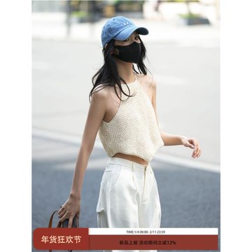 Luna7xi 設計感無袖背心吊帶女夏季2025新款時尚獨特別致短款上衣