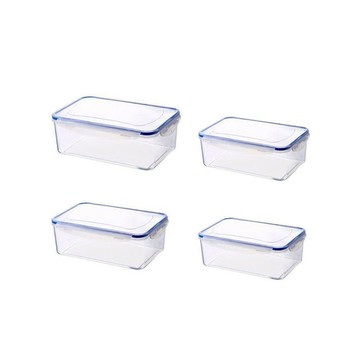 【現貨】保鮮盒 便當盒 密封保鮮收納盒4件組 密封保鮮盒 密封盒 密封保鮮 長型保鮮盒 冰箱保鮮盒 興雲網購旗艦店