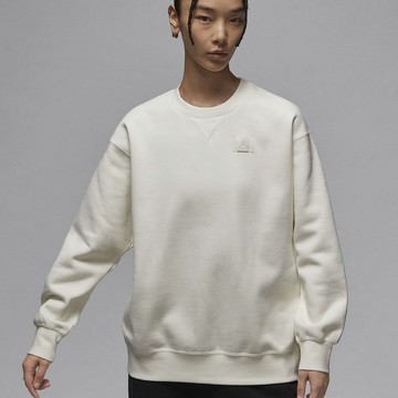 【NIKE】AS W J FLT FLC CREW 24 女 長袖上衣 大學T 喬丹 米白色-FV7054133