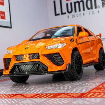 新奧XA3222仿真蘭博野牛合金越野車模型聲光回力兒童玩具汽車擺件