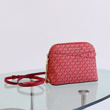 MICHAEL KORS JET SET TRAVEL 經典印花金鍊貝殼包.紅