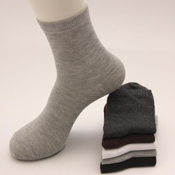 金紫尖襪子男中筒長襪男休閑運動棉襪純色襪男棉長筒wz襪子