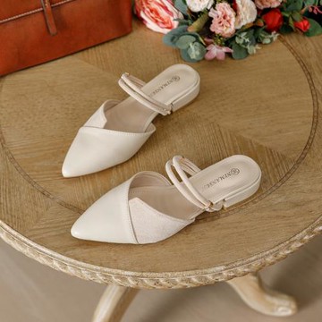 兩穿包頭涼鞋女款夏季外穿時尚配裙粗跟平底半拖鞋穆勒鞋涼拖單鞋