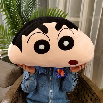 可愛卡通小新毛絨羽絨棉抱枕沙發靠墊辦公室靠枕床上床頭靠背汽車