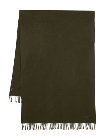 A.P.C. - fringed-edge wool scarf - men - Virgin Wool - One Size - Green