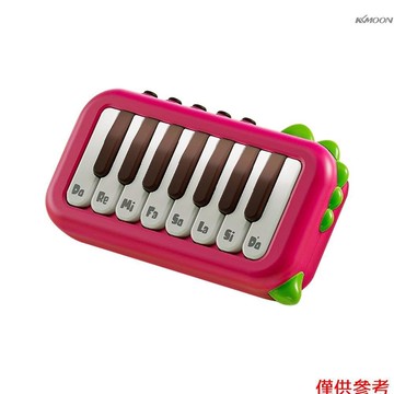 15鍵口袋鋼琴 初學可彈奏電子琴 按鍵燈光 一鍵切換鋼琴/小提琴/敲琴 紅色 出貨不帶3節7號電池