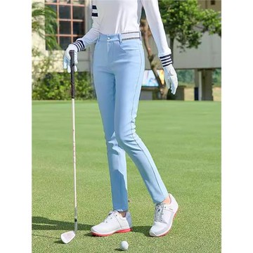 秋冬高爾夫球褲女士長褲保暖加絨薄絨彈力修身中腰運動休閑褲舒適