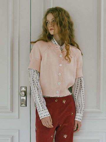 All time cotton cardigan / Rose quartz