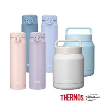 THERMOS膳魔師 (超值2入) 不鏽鋼彈蓋真空保溫瓶500ml+凱菲食物罐650ml(JNF-502+TCHF-650)
