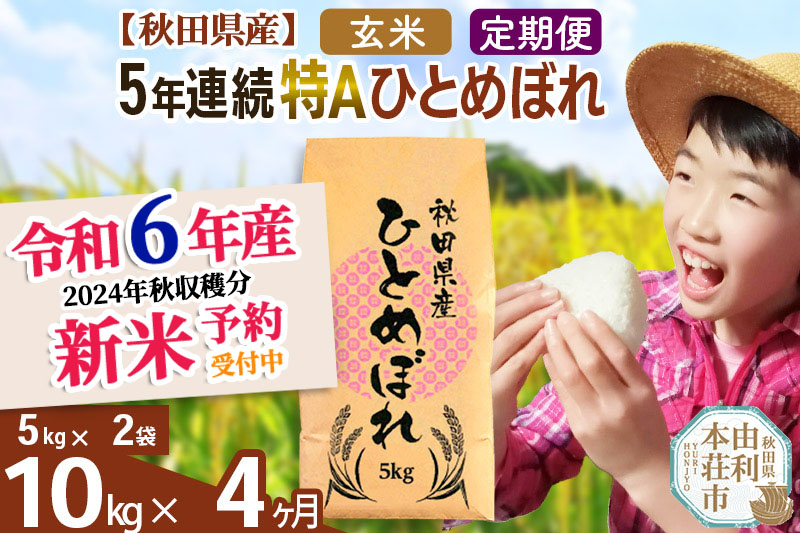 ※令和6年産 新米予約※《定期便4ヶ月》5年連続特A 秋田県産ひとめぼれ 計10kg (5kg×2袋) |08_fon-3x1004g