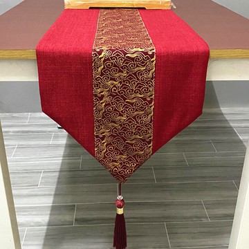 新中式禪意餐桌桌旗古典棉麻中國風布藝簡約復古茶席電視柜茶幾布