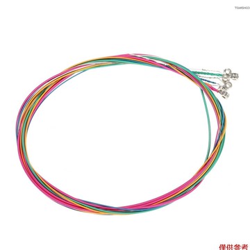 6 件/套彩虹色多彩原聲吉他弦音樂