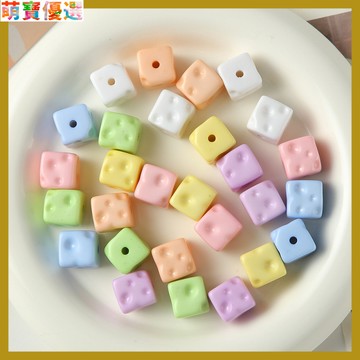 （5個/包）亞克力馬卡龍色可愛奶酪塊串珠 diy項鏈手鏈手工材料批髮 串珠 串珠材料 串珠材料包 珠珠材料 手串材料