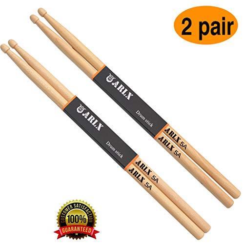 ARLX Drum Sticks 5A Wood Tip Drumstick Maple Pair