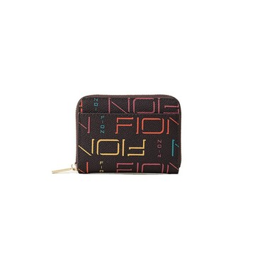 FION MULTI COLOR PVC 皮革拉鏈錢包 錢包 短夾