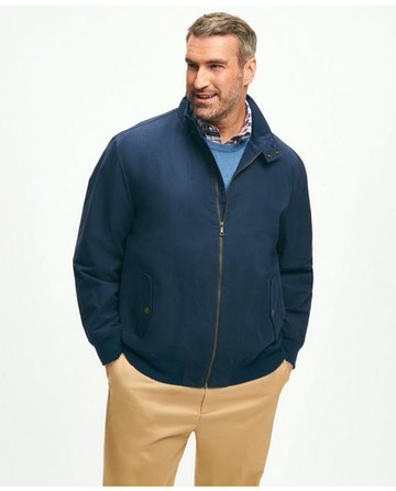 Brooks Brothers Men's Big & Tall Harrington Jacket in Cotton Blend | Navy | Size 1X