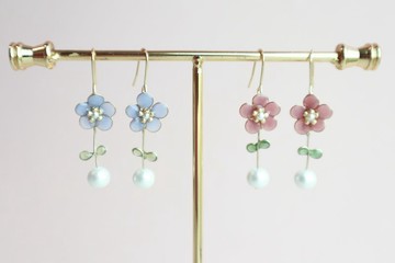 小清新花花耳環