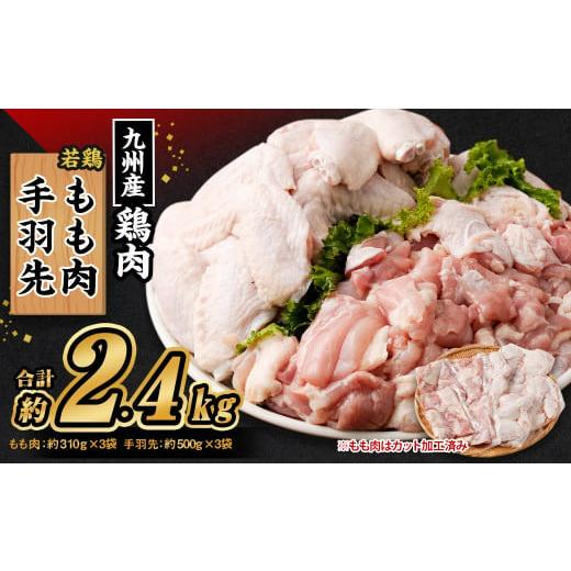 ふるさと納税 熊本県 菊池市 九州産 若鶏もも肉(約310g×3袋)・手羽先セット(約500g×3袋) 合計約2.4kg