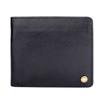 HIDESIGN 小圓標鈕扣雙折短夾 闇夜黑 hd-0066  1入  11.5 x 9.5cm