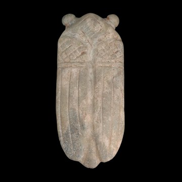 《博古珍藏》天然青黃玉蟬(知了)擺件．413公克．紅山文化文物．老鉈工．感恩特賣會．超值回饋