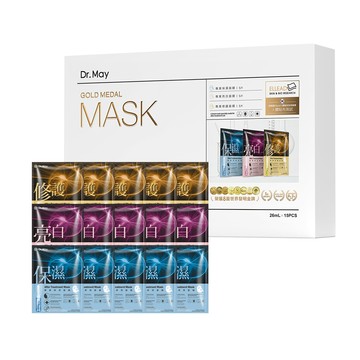【Dr. May】美博士專業金牌面膜禮盒(15片/盒) 保濕亮白修護