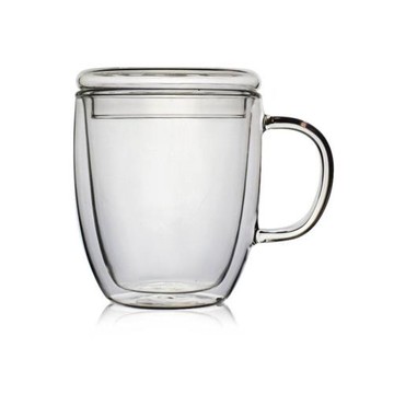 高硼硅隔熱水杯家用早餐杯耐熱杯子女新款咖啡杯帶把手雙層玻璃杯