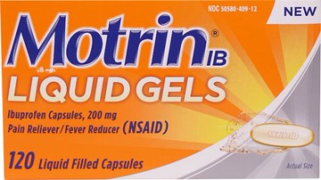 Motrin IB Liquid Gels Ibuprofen Pain Reliver/Fever Reducer 200 mg - 120 Liquid Gel Capsules