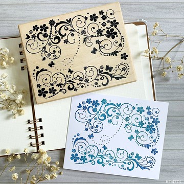 楓木印章-蝴蝶花園線條 KT-4774