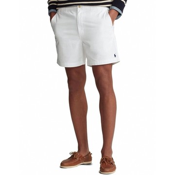 Polo Ralph Lauren RL 熱銷刺繡小馬6吋膝上休閒短褲-白色