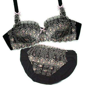 【Decoy】華麗夜色花繡內衣組 尺寸可選