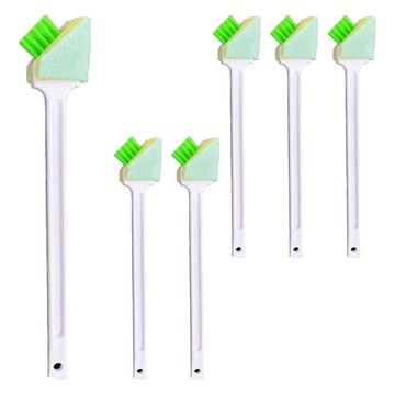 mameita 隙縫溝槽清潔刷 Set 日本製造 ABS樹脂/聚氨酯泡沫/尼龍材質 長約15.3/2.5cm  白色 + 綠色  6支