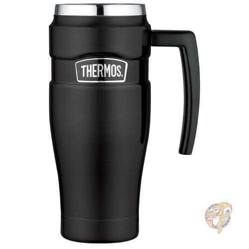 Thermos Stainless King Travel Mug, 16-Ounce 取っ手付き マグ 450ml ブラック 送料無料