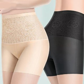 PinLe 拼樂 4件組 緹花輕柔桑蠶絲收腹無痕高腰四角內褲 L-2XL(Z116)
