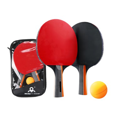 BOLI 搏力 經典雙面耐用雙人長柄乒乓球拍組 紅色  B14020  球拍25 x 15cm 球4cm  1組