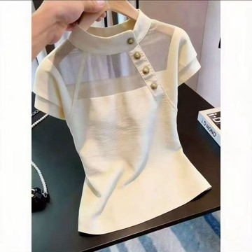 法式設計感襯衫女 上衣 襯衫 襯衣 短袖衫 漂亮超好看上衣女年夏季新款法式設計感小衫 女裝