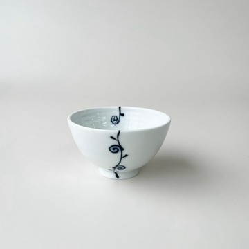 藤蔓 茶碗 (大) 藍色