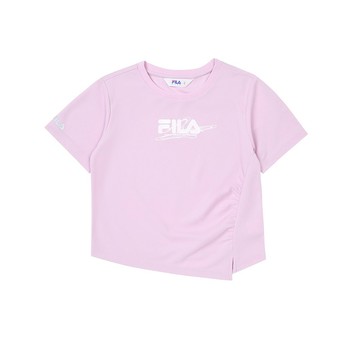 FILA KIDS 女童短袖機能排汗T恤-粉紫 5TEZ-8317-PL