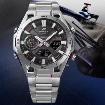CASIO 卡西歐 EDIFICE 太陽能 智慧藍芽校時 計時腕錶 送禮 禮物 推薦(ECB-2300D-1A)
