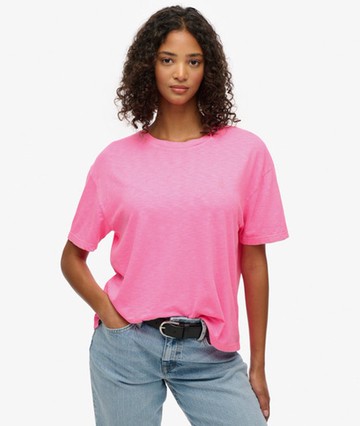 Superdry Women's Studios Crew T-shirt Pink Size: 4