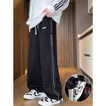 春秋運動褲男寬松潮流青少年初中學生加絨加厚冬季長褲子男士衛褲