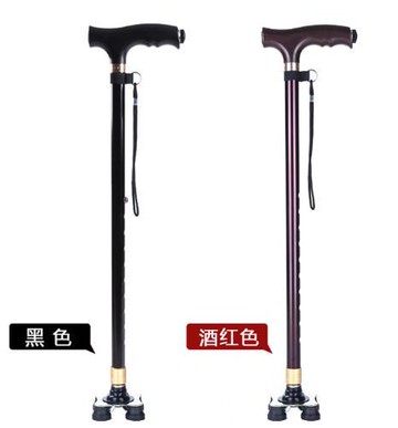 【可開發票】老人拐杖 防滑四腳拐棍老人手杖四腳拐杖 老年人拐杖 登山杖伸縮
