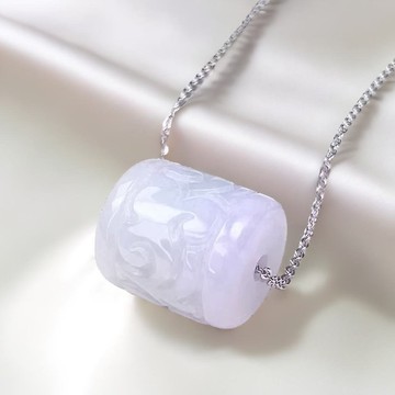 【萬事亨通】紫羅蘭雕花路路通項鍊 | 天然緬甸玉翡翠A貨 | 送禮