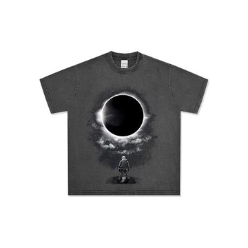 Bc新款夏季美式復古宇航員流浪地球印花短袖t恤潮牌重磅寬松上衣