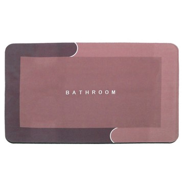 矽藻土軟地墊 高彈性仿棉絨面料 可捲曲收納 柔軟輕薄  50 x 80cm  淺粉色  1組