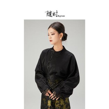 隨時anytime 凝月原創改良漢服新中式襯衫女2026春季國風百搭上衣